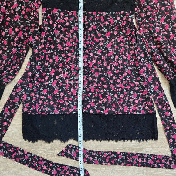 For Love & Lemons X Victoria’s Secret Melrose Floral Rose Robe Lace Small Sheer - Picture 5 of 17